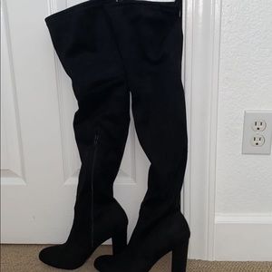black thigh high boots